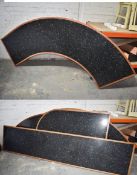7 x Large Restaurant Table Tops With Galaxy Granite Effect Tops With Ribbed Wooden Edges -