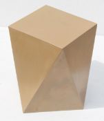 1 x LIGNE ROSET 'Rocher' Designer Folded Aluminium Side Table In Gold - Original Price £570.00