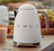 1 x SMEG Retro Kettle In White - Capacity: 1.7L - Original Price £189.00 - Unused Boxed Stock