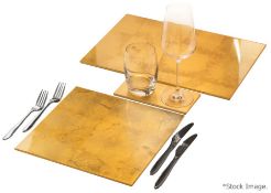 1 x POSH TRADING COMPANY Luxury 18ct Gold Leaf Matbox™ Serving Mat Set *Original Price £1,155.00*