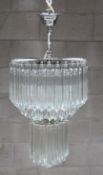 1 x NOVARESI 'Vortice' Luxury Italian 4-Tier Pendant Chandelier Adorned With Exquisite Cut Murano