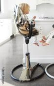 1 x BLOOM 'Fresco' Designer High Chair In An Opulent Silver / Chrome Finish - RRP £599.00 - Boxed