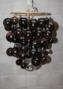 1 x ROAST DESIGNS Bespoke Handcrafted Brown Glass Bubble Chandelier - Original Price £1,795.00+