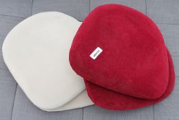 40 x Assorted Commercial Restaurant Quality Chennile Upholstered Chair Seats In Cream & Red