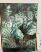 1 x Gold Framed Print Of Leaves - Size: 700mm (w) x 1000mm (h) - CL776 - Ref: GB011 - Location: