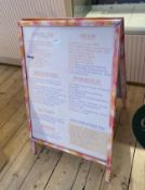 1 x Large Metal Sandwich Board In Pink - Size: 630mm (w) x 1050mm (h) - CL776 - Ref: GB035 -