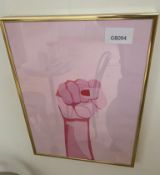 1 x Girl Power Wall Print In Gold Frame - Size: 300mm x 400mm - CL776 - Ref: GB094 - Location: