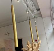 1 x Set Of 4 Brass Tube Pendant Lights - Size: Up to 1600mm drop - CL776 - Ref: GB016 - Location: