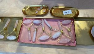 1 x 2 Brass Oblong Trays And Three Rectangular Trays, Contents Not Included - CL776 - Ref: GB028 -