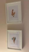 1 x Pair Of Stylistic Wall Prints - Size: 330mm (w) x 440mm each print - CL776 - Ref: GB064 -
