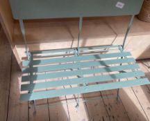 1 x Foldaway Outdoor Two Seater Bench In Pastel Green - Size: 800mm (l) - CL776 - Ref: GB022 -