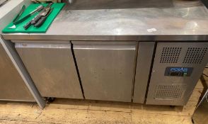 1 x Polar Two Door Undercounter Fridge - Size: 1350mm (w) x 800mm (h) x 700mm (d) - CL776 - Ref: