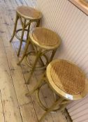 3 x Wood / Wicker Breakfast Stools - Size: 700mm (h) - CL776 - Ref: GB041 - Location: London W1WFrom