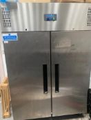 1 x Two Door Polar Stainless Steel Fridge - Size: 1300mm (w) x 2000mm (h) - CL776 - Ref: GB088 -
