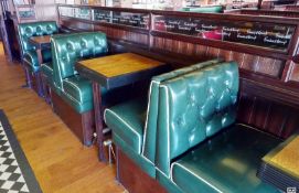 1 x Selection of Tall Seating Benches With Tables - Seats Upto 6 Persons - Regency Green Upholstery