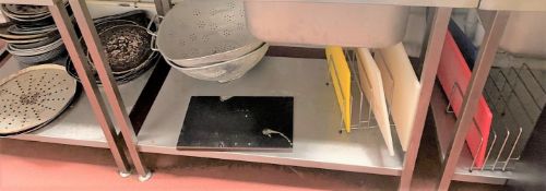 1 x Assorted Commercial Kitchen Lot - Pizza Trays, Chopping Boards, Plates, Safety Stickers and More