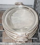12 x Assorted Silver-Plated Butlers Serving Trays - The Majority Strong and Woodhatch Branded -
