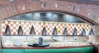 9 x Food Warming Heat Lamps For Passthrough Servers - 9 Lamps With a Curved Mounting Bracket