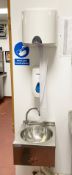 1 x Stainless Steel Knee Touch Handwash Basin With Hand Soap Dispenser and Hand Towel Dispenser