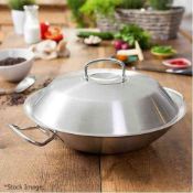 1 x FISSLER Original-Profi Wok with Metal Lid and Draining Rack (30cm) - Original Price £319.00