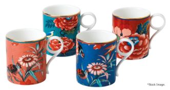 Set Of 4 x WEDGWOOD 'Paeonia Blush' Fine Bone China Mugs - Original Price £120.00 - Ref: 6340908/