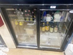 1 x Interlevin Sliding Double Door Backbar Bottle Cooler - Size: 90 x 85 cms - Ref: JMR113 - CL782 -