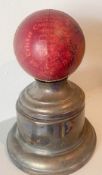 1 x Signed 1991 Cricket Council Certificate Cricket Ball With Stand - Signatures Unknown - Ref: