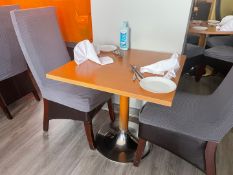 9 x Square Restaurant Dining Tables With 36 x High Back Dining Chairs With Removable Seat Covers -