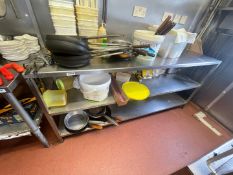 1 x Large Stainless Steel Prep Table With Undershelf - Contents Not Included - Size 250 x 180