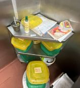 1 x Stainless Steel Corner Shelf Unit With Contents - Size: 80cm Wide - Ref: JMR186 - CL782 -