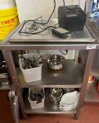 1 x Stainless Steel Prep Table With Contents - Size 60 x 40 cms - Ref: JMR177 - CL782 - Location: