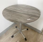 1 x Restaurant 80cm Dining Table With a Driftwood Finish and Silver Base - Also Includes a Large