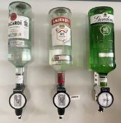 3 x Large 1.5L Bottles of Various Spirits Including Gordons Gin, Smirnoff Vodka and Bacardi White