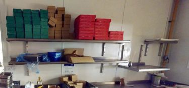 7 x Assorted Stainless Steel Wall Mounted Shelves