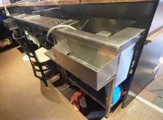 3 x Stainless Steel Backbar Units Featuring Ice Wells, Speed Rails, Prep Bench and Wash Basin
