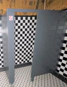 1 x Single Toilet Cubical - Finished in Grey - Coated Metal Frame With Wooden Panels & Doors