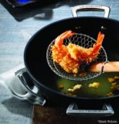 1 x LE CREUSET Premium Toughened Non-stick Wok (32cm) - Original Price £165.00 - Unused Boxed Stock