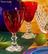 Set Of 6 x MARIO LUCA GIUSTI Red 'Dolce Vita' Synthetic Crystal Wine Glass (150ml) - RRP £160.00