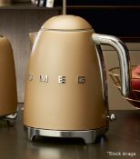 1 x SMEG 'Retro' Kettle In Matte Champagne & Chrome - Original RRP £179.00