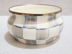 1 x MACKENZIE - CHILDS Sterling Check Squashed Pot (12.5cm) - Original Price £106.00
