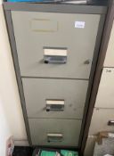 1 x Chubb Three Drawer Fire Proof Filing Cabinet - Ref: C2C090 - CL789 - Location: