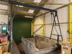 1 x Large Vertical Manually Operated A Frame Crane - Capacity Unknown But Assumed To Be In Excess Of