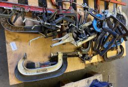 1 x Large Selection Of Bench Clamps Etc. - Ref: C2C058 - CL789 - Location: SolihullCollection
