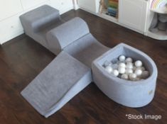 1 x MEOWBABY Grey Foam Playset With Ball Pit - Original Price £179.00