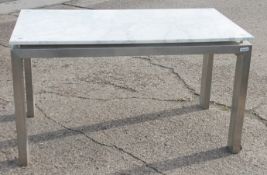1 x Marble-Topped, Steel Framed Retail Display Table - Recently Removed From A World-renowned London