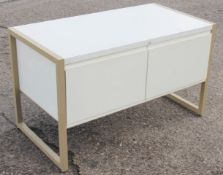 1 x Large 2-Drawer Retail Fixture In White And Gold - Recently Removed From A World-renowned
