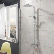 1 x Arley Biscay Chrome Thermostatic Shower Kit With Square Bar Valve - New Boxed Stock