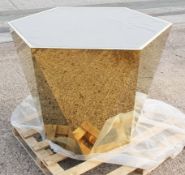 1 x Impressive Hexegon Wrapping Station / Shop Counter Fixture In Gold - Recently Removed From A