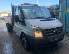 1 x 2014 Ford Transit Tipper Truck - 105,206 Miles - CL464 - Location: Liverpool L19 MOT to 31/01/
