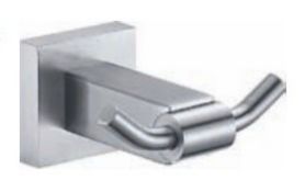 1 x Stonearth Double Robe Hook - Solid Stainless Steel Bathroom Accessory - Brand New & Boxed -